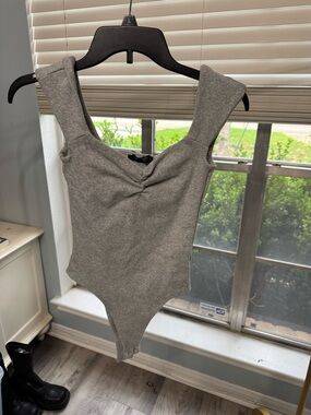 Forever 21 Grey Ribbed Kids One-Piece Bodysuit